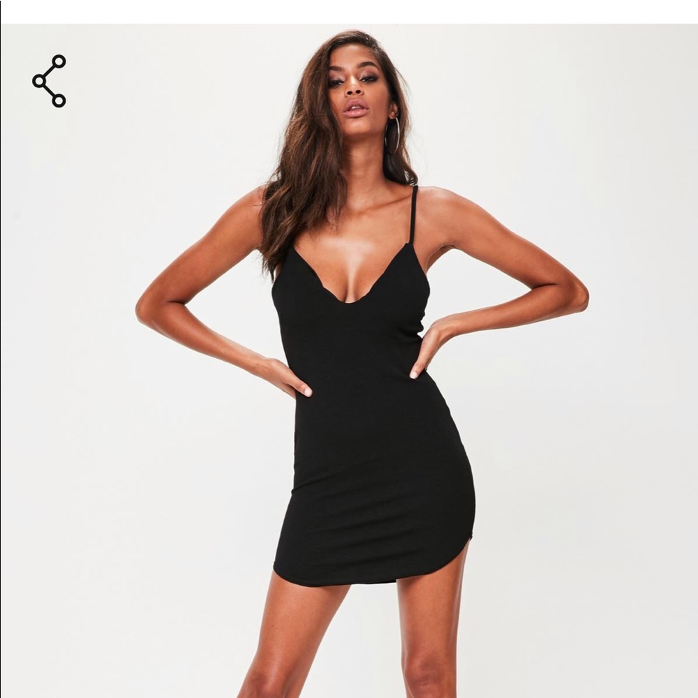 Black Strappy Plunge Dress